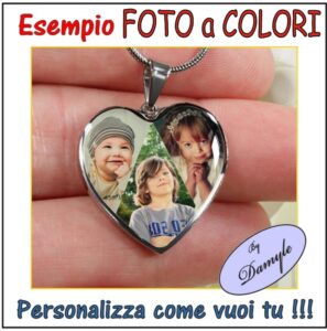 personalizzazione ciondolo medaglia pendente foto colori incisa su ciondoli medaglie collane bracciali incisi personalizzati