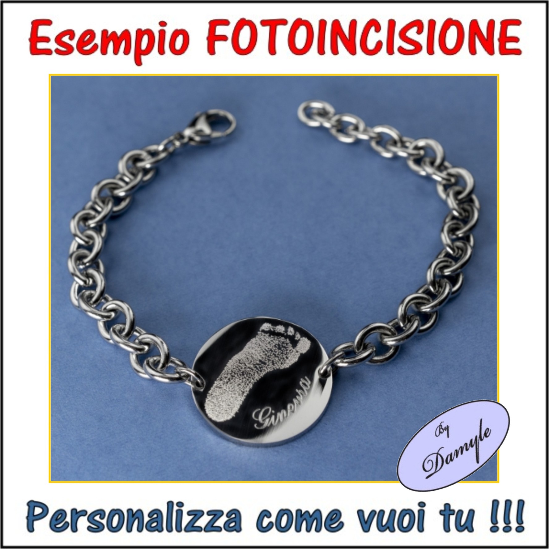 incisione personalizzazione foto incisa personalizzata incidere ciondolo, medaflia, pendente, collana, bracciale, anello