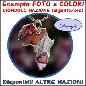 ciondolo africa stampa personalizzata a colori su ciondolo,medaglia,pendente,bijou argento e incisione, personalizzazione foto