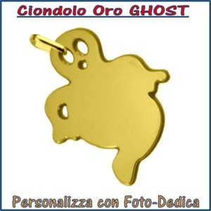 ciondolo oro ghost fantasma da incidere con fotoincisione medaglia collana personalizzato personalizzazione incisione